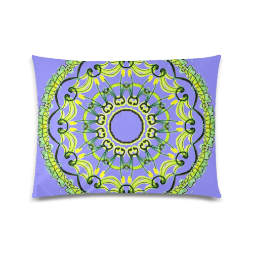 Lights Leaves Opera Green Flowers Theater Mandala Iris Custom Zippered Pillow Case 20"x26"(Twin Sides)