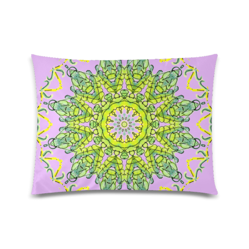 Lime Green Yellow Leaves Star Matrix Mandala Lilac