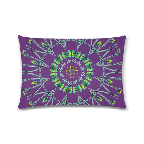Glowing Green Flower Vines Branches Matrix Mandala Plum