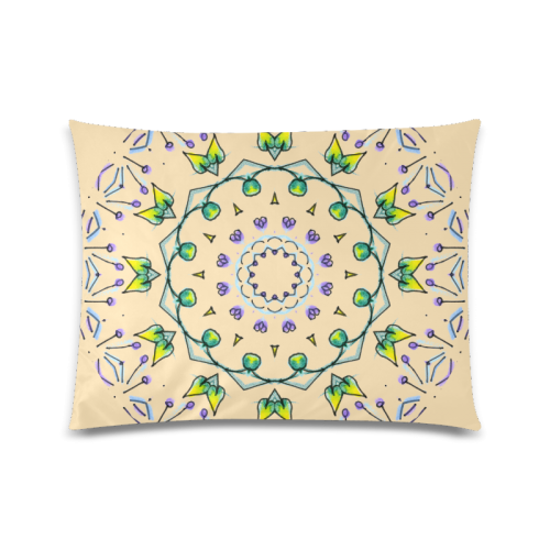 Green Yellow Purple Leaves Bugs Mystical Matrix Peach Custom Picture Pillow Case 20"x26" (one side)