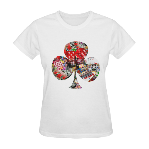 Club - Las Vegas Playing Card Shape Sunny Women's T-shirt (Model T05)