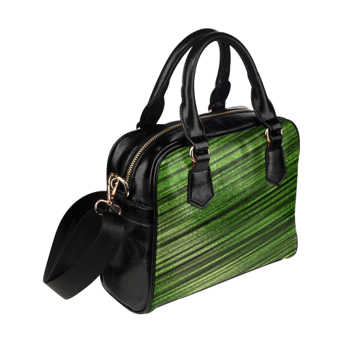 Zappy Green Stripes Shoulder Handbag (Model 1634)