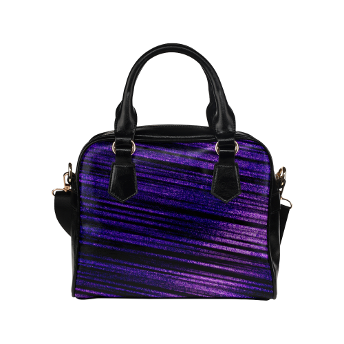 Zappy Purple Blue Stripes Shoulder Handbag (Model 1634)