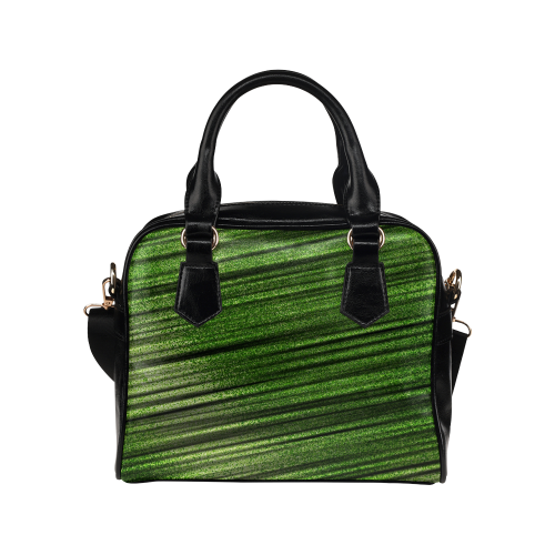 Zappy Green Stripes Shoulder Handbag (Model 1634)