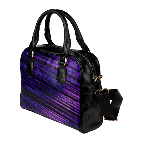 Zappy Purple Blue Stripes Shoulder Handbag (Model 1634)