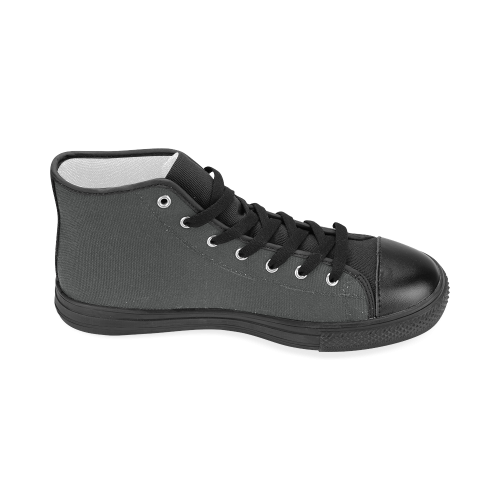 Pirate Black Color Accent Women's Classic High Top Canvas Shoes (Model 017)