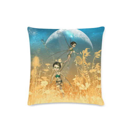Cute playing fairy Custom Zippered Pillow Case 16"x16"(Twin Sides)