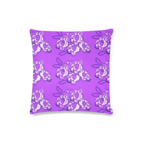 Zappy Purple Flowers Custom Zippered Pillow Case 16"x16"(Twin Sides)