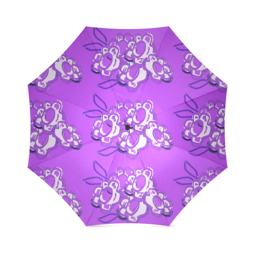 Zappy Purple Flowers Foldable Umbrella (Model U01)