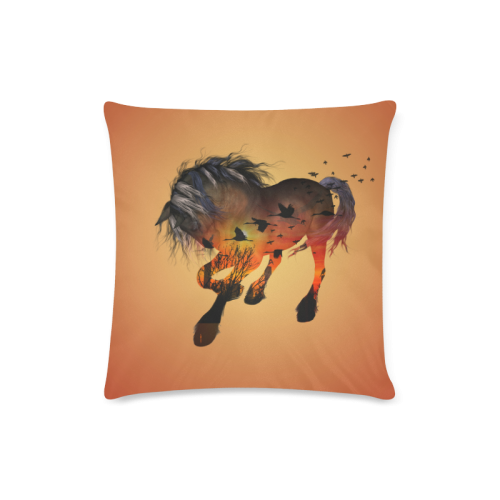 Wonderful horse Custom Zippered Pillow Case 16"x16"(Twin Sides)