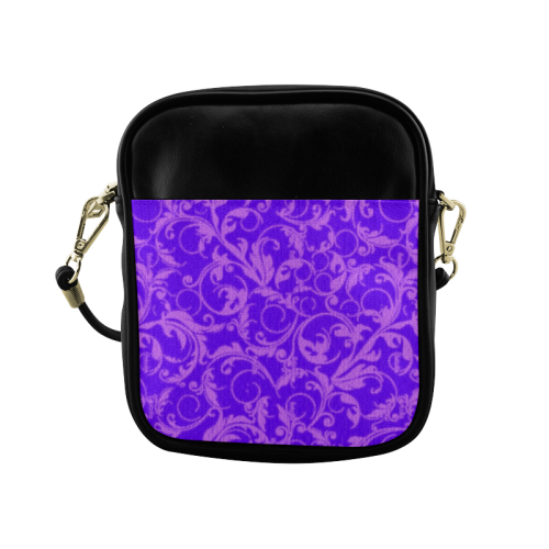 Vintage Swirls Amethyst Ultraviolet Purple Sling Bag (Model 1627)