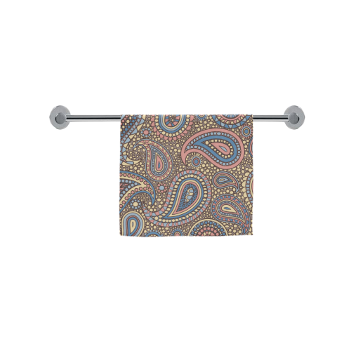 yellow blue pink paisley mosaic pattern Custom Towel 16"x28"