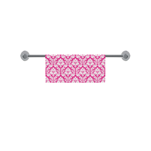 damask pattern hot pink and white Square Towel 13“x13”