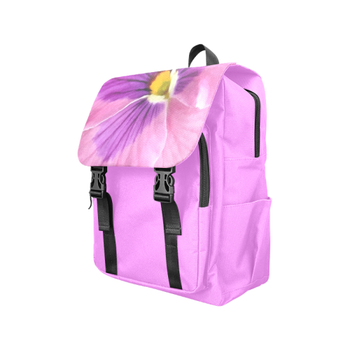 Pink and Purple Pansy Casual Shoulders Backpack (Model 1623)