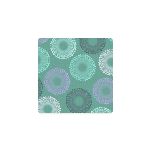 Teal Sea Foam Green Lace Doily Square Coaster