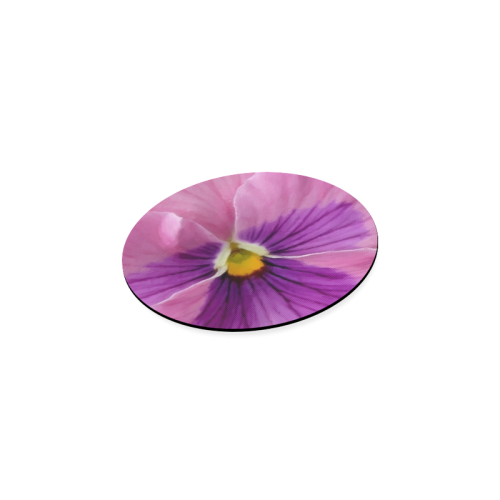 Pink and Purple Pansy Round Coaster