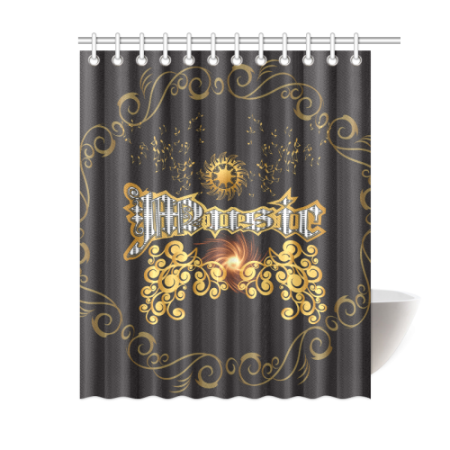 Music the word Shower Curtain 60"x72"