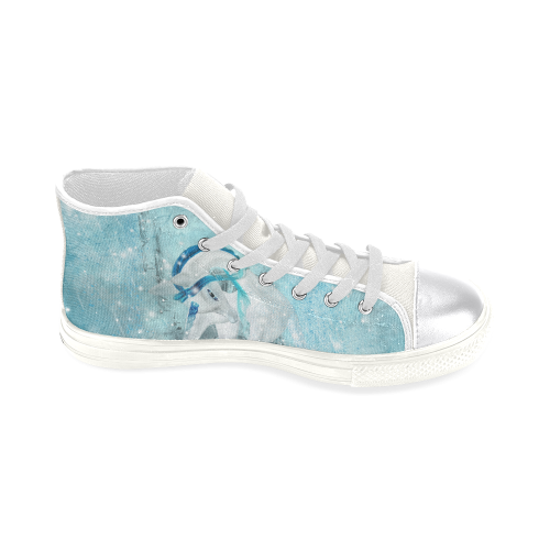 Snowflake Unicorn Women's Classic High Top Canvas Shoes (Model 017)