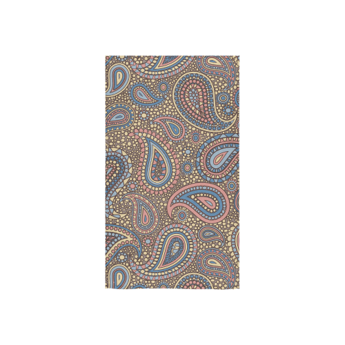 yellow blue pink paisley mosaic pattern Custom Towel 16"x28"