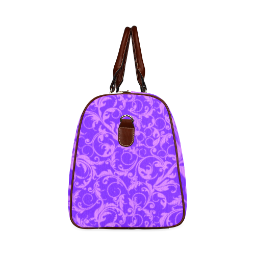 Vintage Swirls Amethyst Ultraviolet Purple Waterproof Travel Bag/Large (Model 1639)