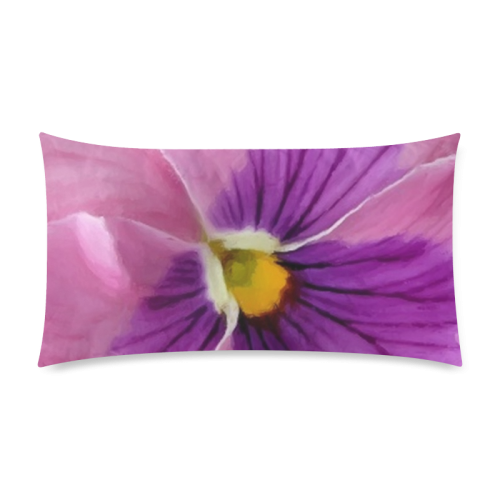 Pink and Purple Pansy Custom Rectangle Pillow Case 20"x36" (one side)