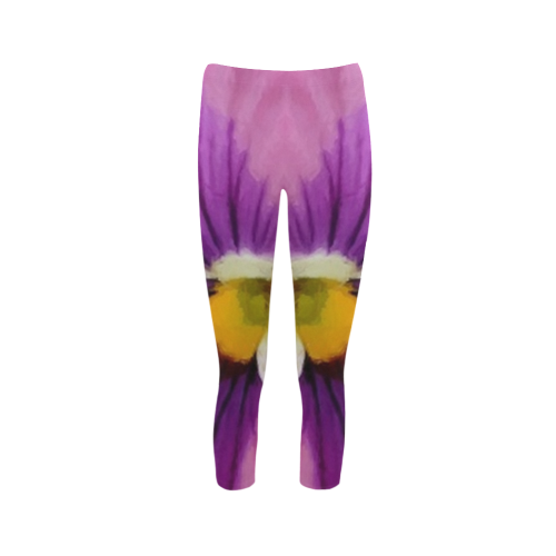 Pink and Purple Pansy Capri Legging (Model L02)