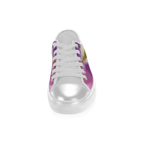 Pink and Purple Pansy Women's Classic Canvas Shoes (Model 018)