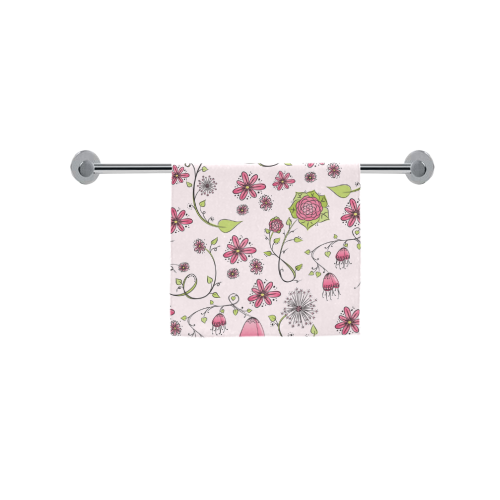 pink fantasy doodle flower pattern Custom Towel 16"x28"