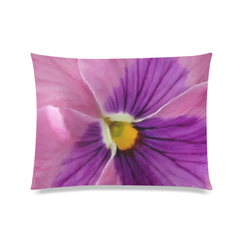 Pink and Purple Pansy Custom Zippered Pillow Case 20"x26"(Twin Sides)