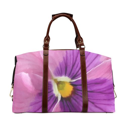 Pink and Purple Pansy Classic Travel Bag (Model 1643)