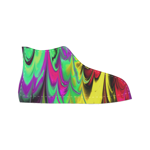 awesome fractal marbled 14 Women's Classic High Top Canvas Shoes (Model 017)