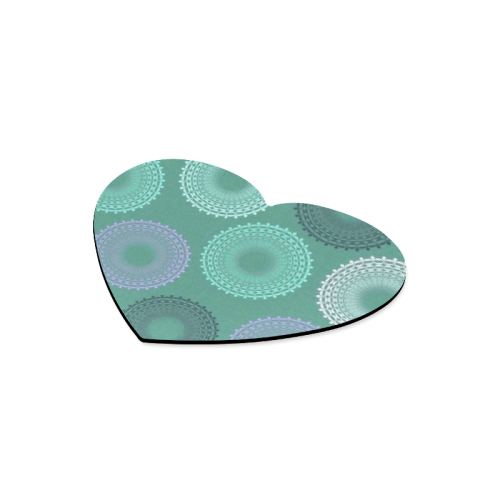 Teal Sea Foam Green Lace Doily Heart-shaped Mousepad