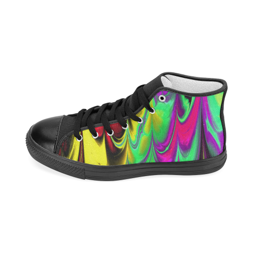 awesome fractal marbled 14 Women's Classic High Top Canvas Shoes (Model 017)