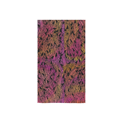pink yellow black feather pattern Custom Towel 16"x28"