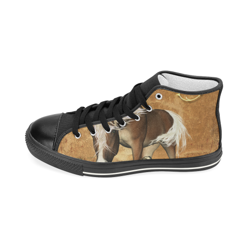 Wonderful horse Women's Classic High Top Canvas Shoes (Model 017)