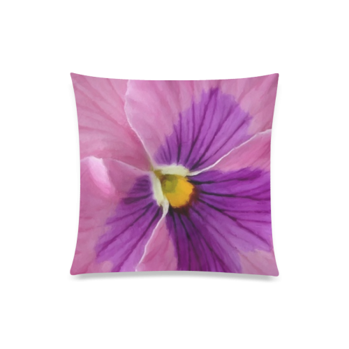Pink and Purple Pansy Custom Zippered Pillow Case 20"x20"(Twin Sides)