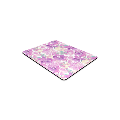 Pastel Watercolor Flower Pattern Rectangle Mousepad