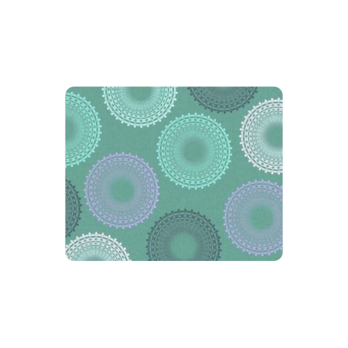 Teal Sea Foam Green Lace Doily Rectangle Mousepad