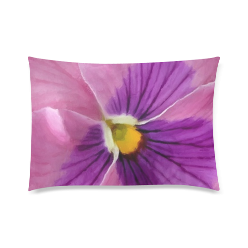 Pink and Purple Pansy Custom Zippered Pillow Case 20"x30"(Twin Sides)