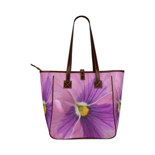 Pink and Purple Pansy Classic Tote Bag (Model 1644)