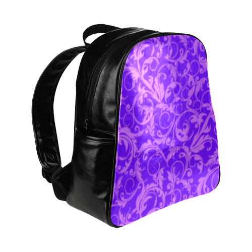 Vintage Swirls Amethyst Ultraviolet Purple Multi-Pockets Backpack (Model 1636)
