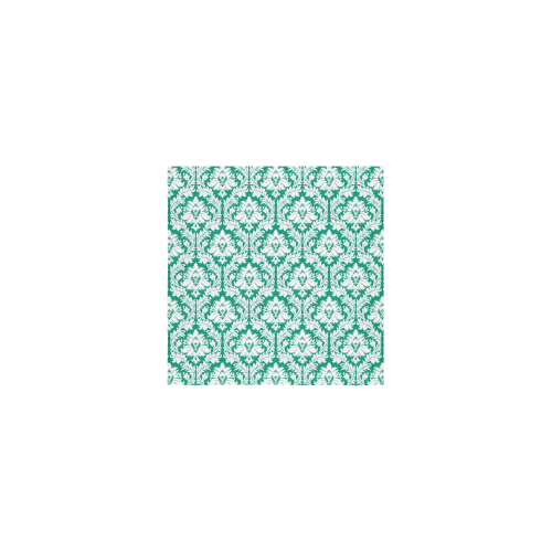 damask pattern emerald green and white Square Towel 13“x13”