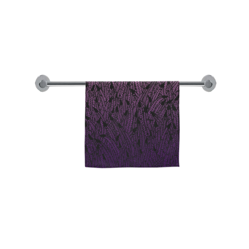 pink purple ombre feather pattern black Custom Towel 16"x28"