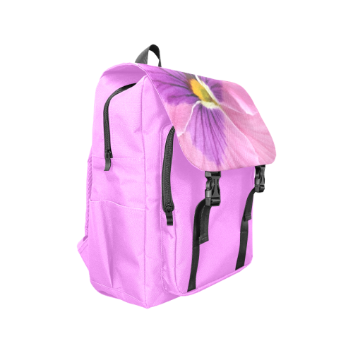 Pink and Purple Pansy Casual Shoulders Backpack (Model 1623)