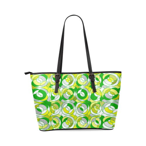 Retro Pattern 1972 Leather Tote Bag/Small (Model 1640)