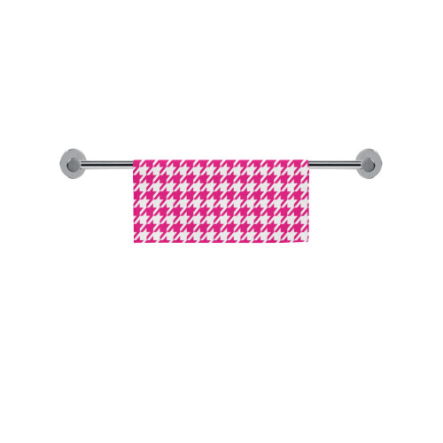 hot pink  and white houndstooth classic pattern Square Towel 13“x13”