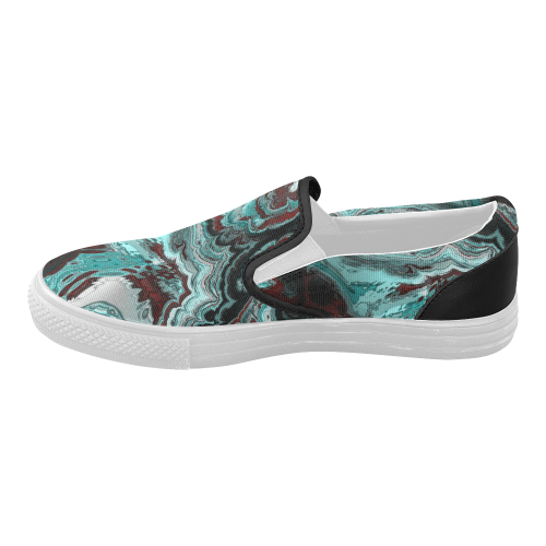 Awesome fractal marbled 05 Women's Slip-on Canvas Shoes (Model 019)