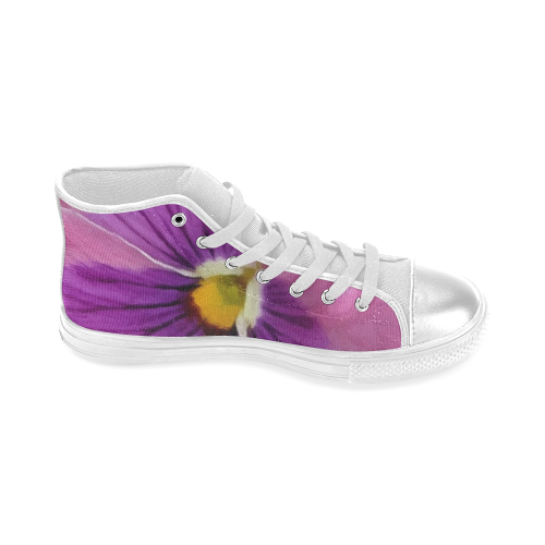 Pink and Purple Pansy Women's Classic High Top Canvas Shoes (Model 017)