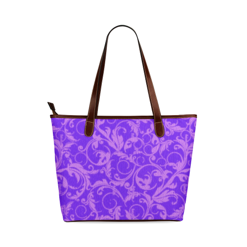 Vintage Swirls Amethyst Ultraviolet Purple Shoulder Tote Bag (Model 1646)