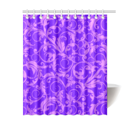 Vintage Swirls Amethyst Ultraviolet Purple Shower Curtain 60"x72"